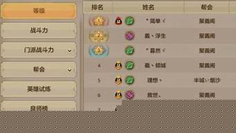 天龙八部帮会排行榜（天龙八部帮会排行榜查询）